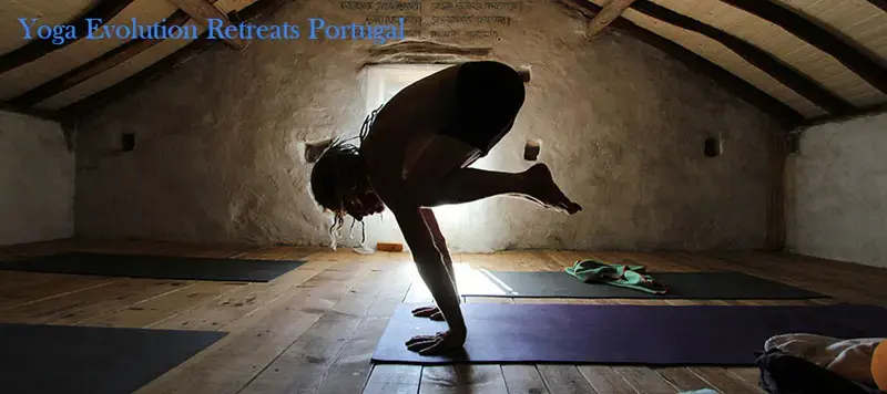 demonstration of crow on our Ashtanga Yoga Retreat October 2026 in the practice space