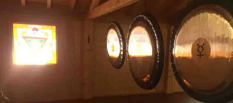 october yoga retreat 2026 picture of the gongs used to give guests a sound bath